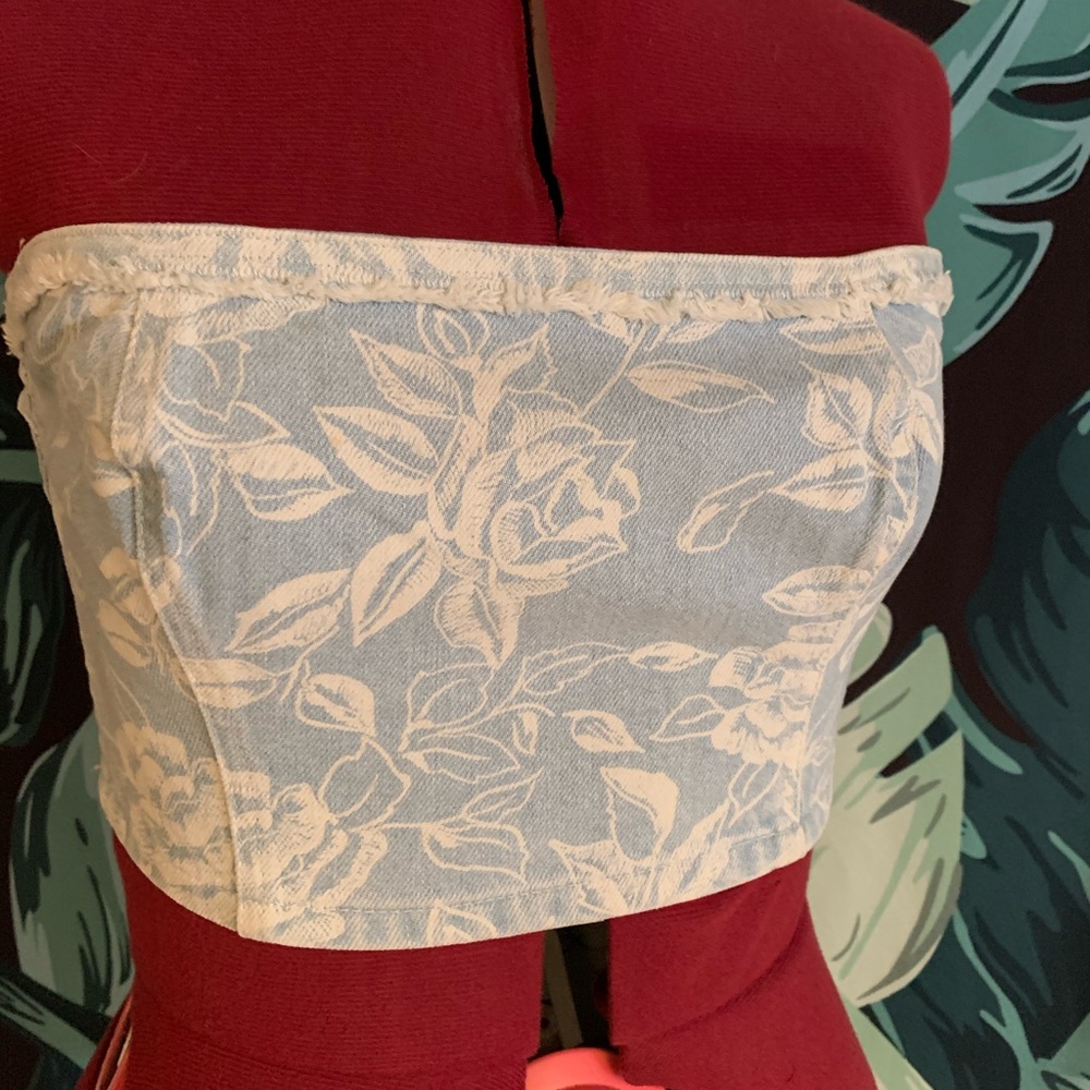 Top shop denim tube top
